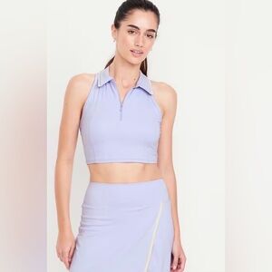 Old Navy PowerSoft Sleeveless Half-Zip Crop – Orchid Tint | Size L